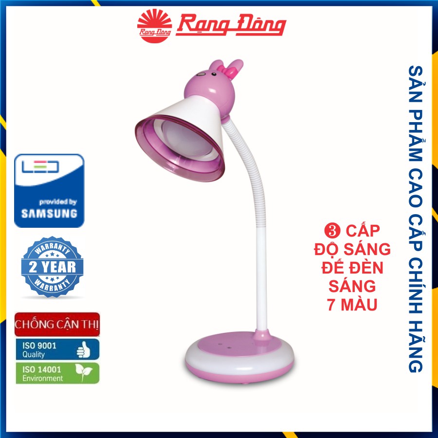 Đèn Học Để Bàn Chống Cận Rạng Đông RD-RL-31.LED - 5W Phím Cảm Ứng Thay Đổi 3 Cấp Độ Sáng Đế Đèn Đổi 7 Màu