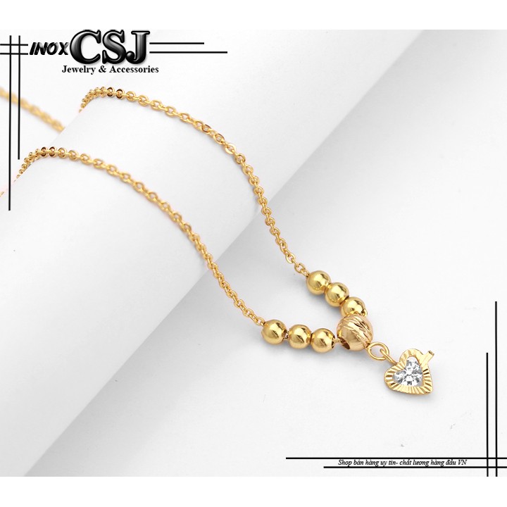 Dây chuyền Trái Tim gắn bi tròn xinh