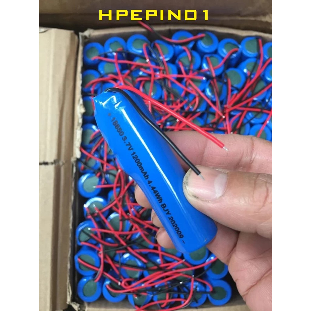 Pin lithium 18650 3,7V 2600mAH Model HPEPIN01 - Pin lithium 1S 3,7V có mạch bảo vệ 1S Chống chai pin