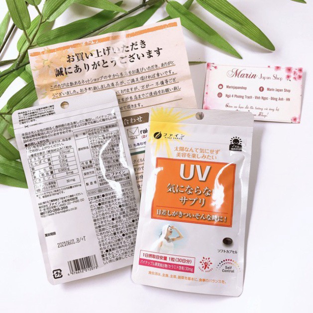 Viên uống chống nắng UV dưỡng trắng Fine Japan kem chống nắng chống UV