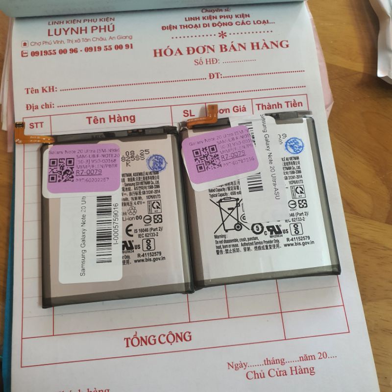 Pin samsung note 20 ultra n985 EB BG985ABY zin và đại bàng