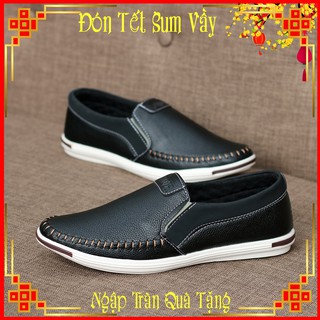 giày lười da thời trang cao cấp – tặng tất ngắn cổ