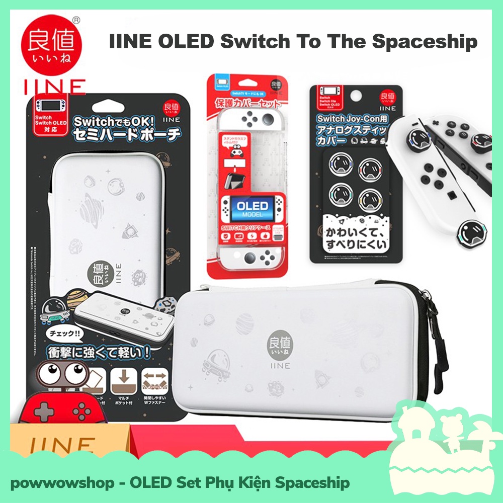 [Sẵn VN - Hỏa Tốc] OLED Set Phụ Kiện Túi, Bọc Analog, Case, Grip Cho Máy Game Nintendo Switch Spaceship Style