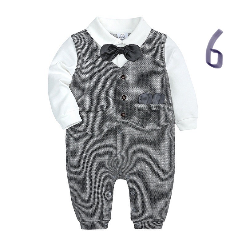 [Cao cấp Vlinder] Body công tử giả vest bodysuit liền thân bộ áo liền quần set bộ bé trai mặc đầy tháng, thôi nôi