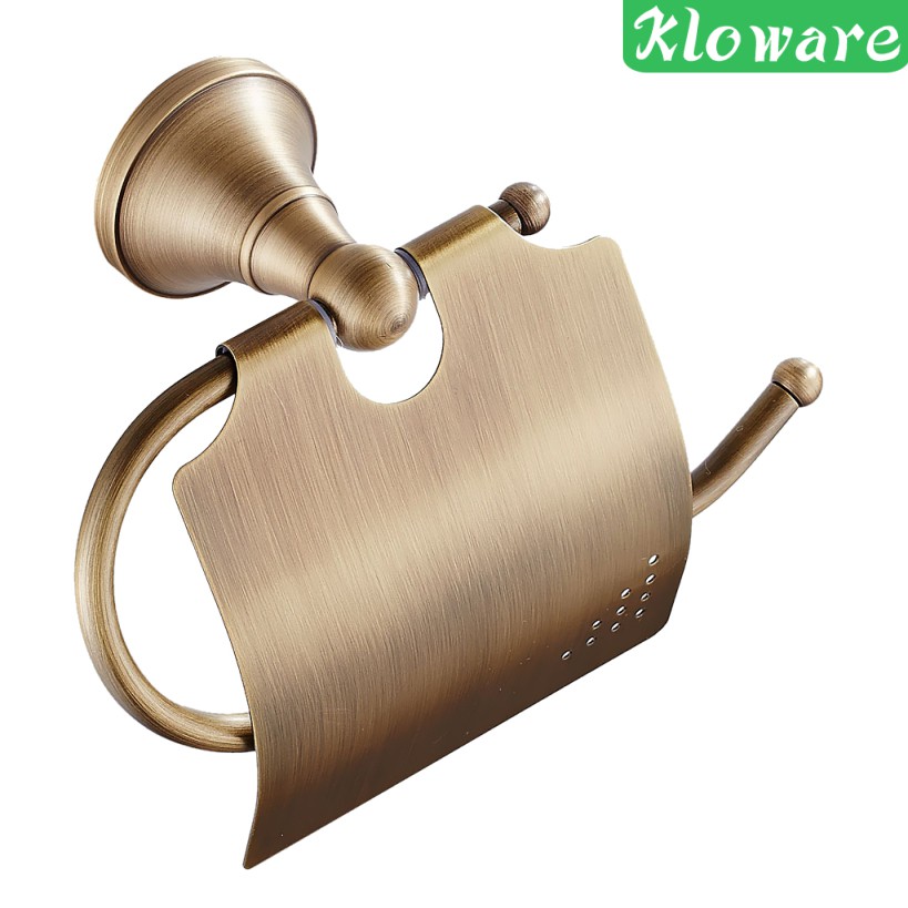 1 Giá Đỡ Cuộn Giấy Vệ Sinh Gắn Tường Bằng Đồng Thau Phong Cách Cổ Điển