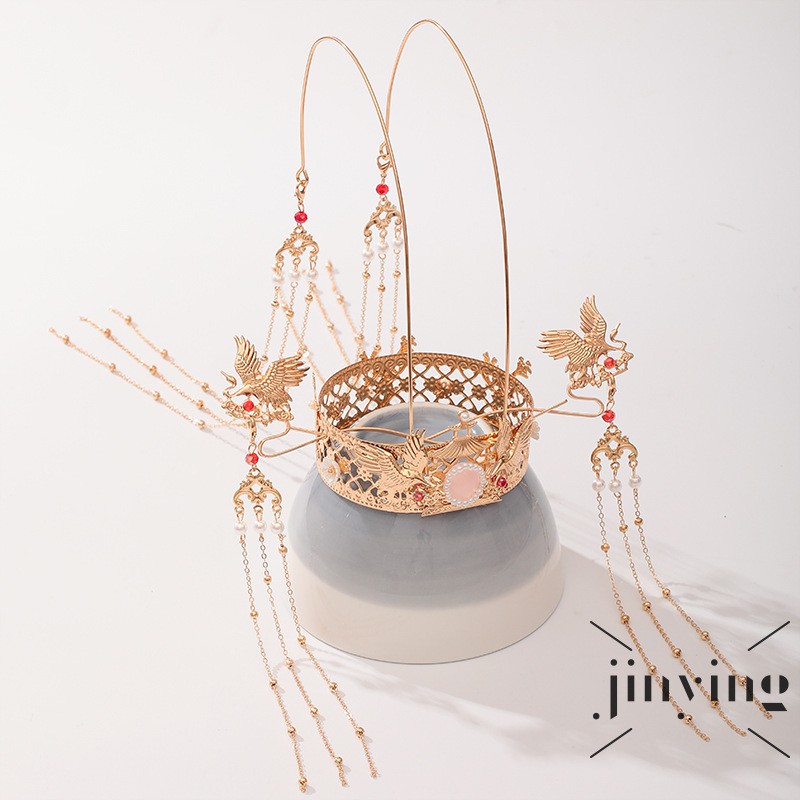 GETNOIVAS  Trâm cài tóc hình vương miện phong cách Trung Hoa tinh tế chất lượng cao