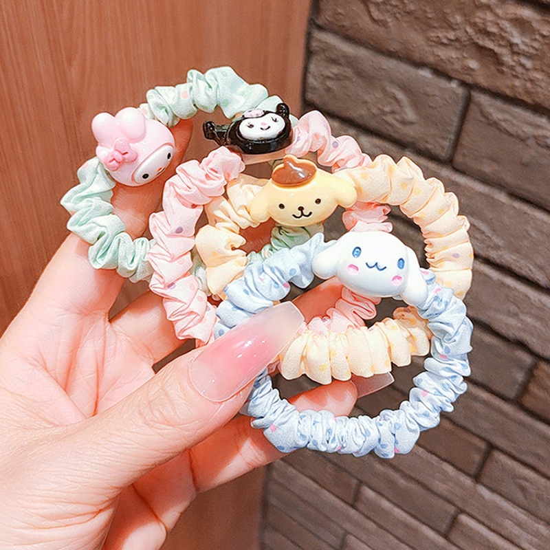 Dây Cột Tóc Co Giãn Hình Hoạt Hình Phong Cách Hàn Quốc Dễ Thương Cho Bé Gái