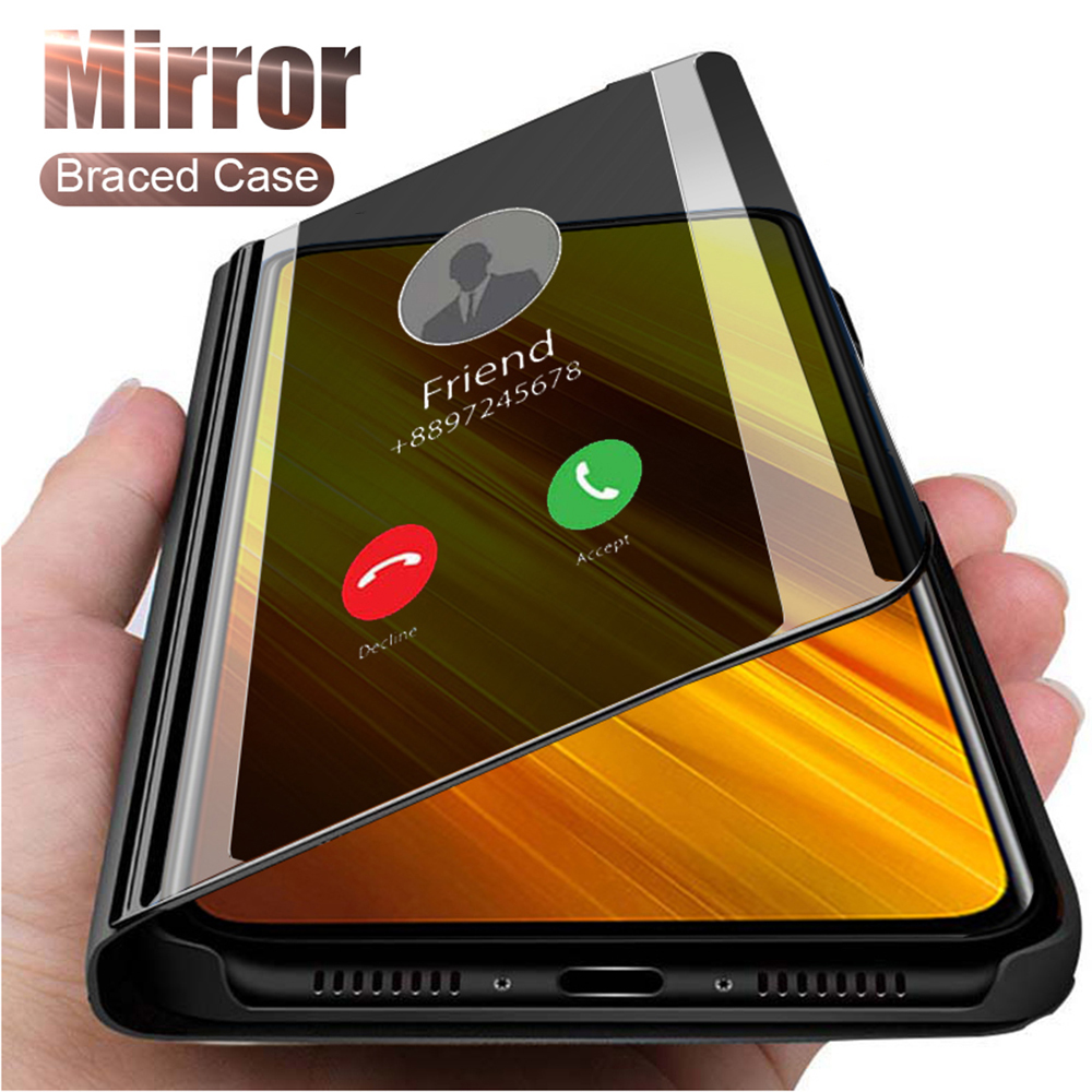 Bao Da Điện Thoại Tráng Gương Thời Trang Cho Xiaomi Mi Redmi Note 10 Pro Poco F3 X3 Nfc