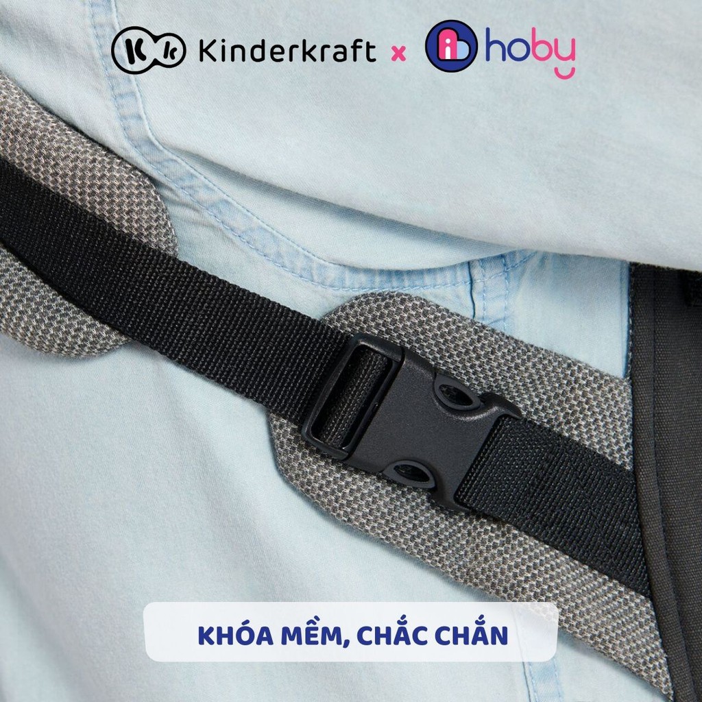 Địu trẻ sơ sinh cao cấp Kinderkraft nhập khẩu Đức -Địu em bé sling vải cotton cho trẻ từ 3 tháng, an toàn, chịu lực 20kg