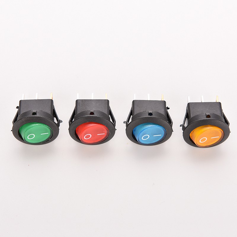 1 Công Tắc ON / OFF Hình Tròn Có Đèn LED Cho Xe Hơi / Tàu Thuyền 12V 16A