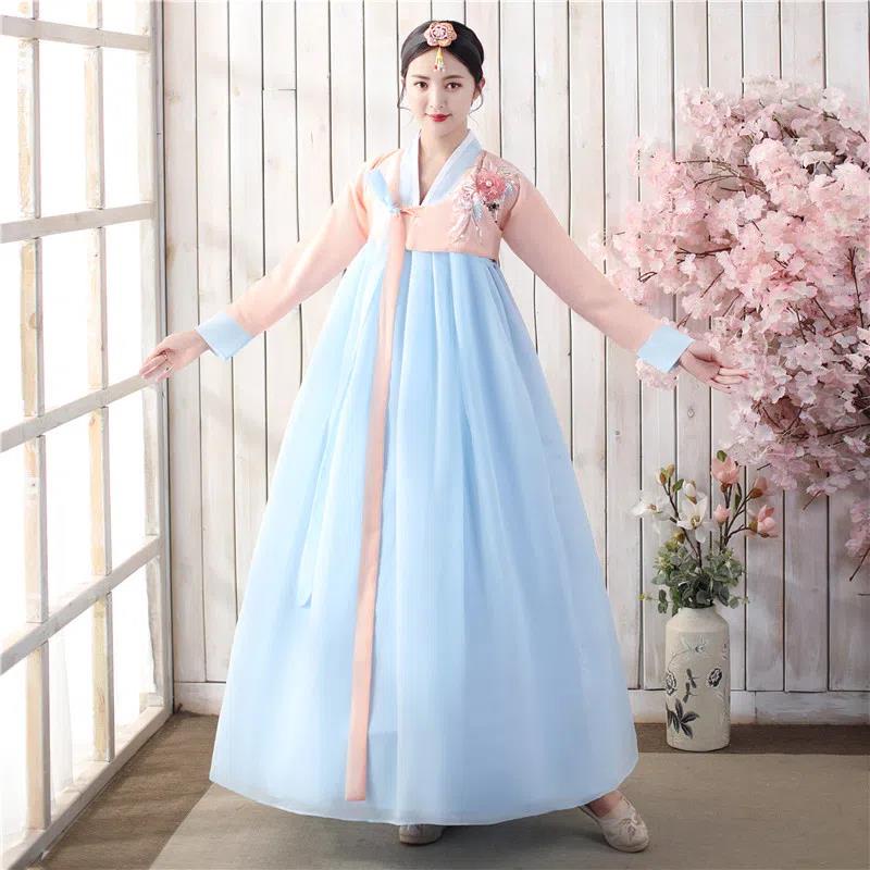 Hanbok Chân Váy Dài Mỏng Phù Hợp Với Mùa Hè Trang phục lễ hội truyền thống Hàn Quốc