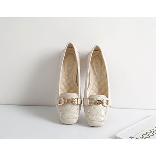 Giày nữ cao cấp_Giày bệt nữ da bóng mũi vuông, Giày búp bê siêu xinh.