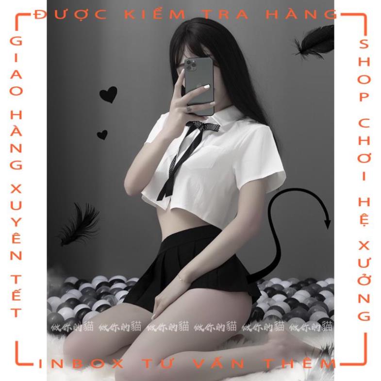 Bộ áo trắng và chân váy ngắn hóa trang học sinh kiểu dáng quyến rũ dành cho nữ  - hot tiktok | BigBuy360 - bigbuy360.vn