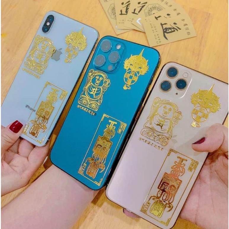 Miếng Dán Điện Thoại Tài Lộc May Mắn Bình An - Hình dán , Linh Phù Dán Điện Thoại