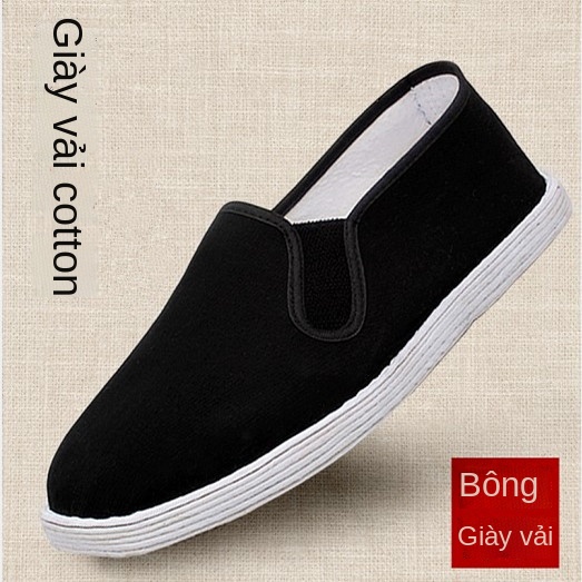 ✜❈№Giày vải Bắc Kinh cũ của nam giới mùa xuân, thu và hè khử mùi thoáng khí bố trung niên đơn thủ công Tràm trà