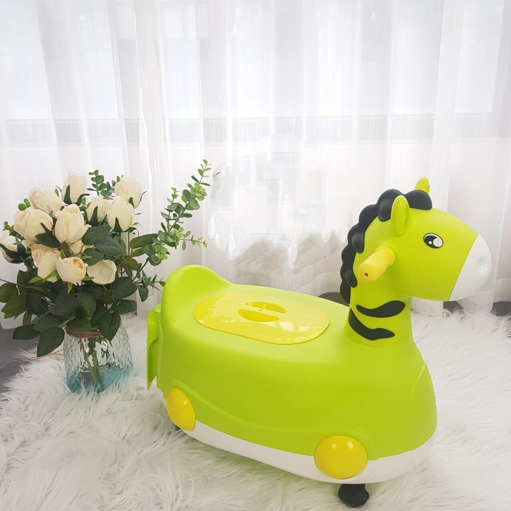 [XẢ KHO GIÁ SỐC - HÀNG MỚI] Bô trẻ con hình thú có bánh xe 2 trong 1 màu xanh lá 9BABY