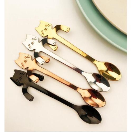 Muỗng Cà Phê Inox Hình Mèo Dễ Thương