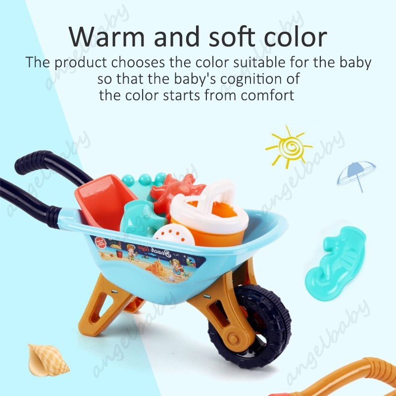 Bộ 6 Bé ngoài trời đồ chơi trên bãi biển xe xúc cát đồ chơi xẻng chơi cát bộ dụng cụ