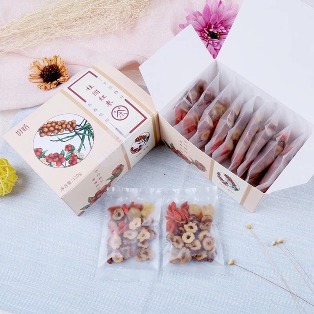 Trà hoa thảo mộc long nhãn táo tàu kỷ tử 10 gói 120gr (không đường)