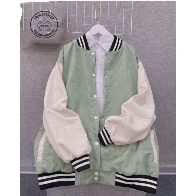 Áo Khoác BomBer Nhung Tăm Trơn 4 Màu Bacsic Phông Unisex Nam Nữ 38-58kg