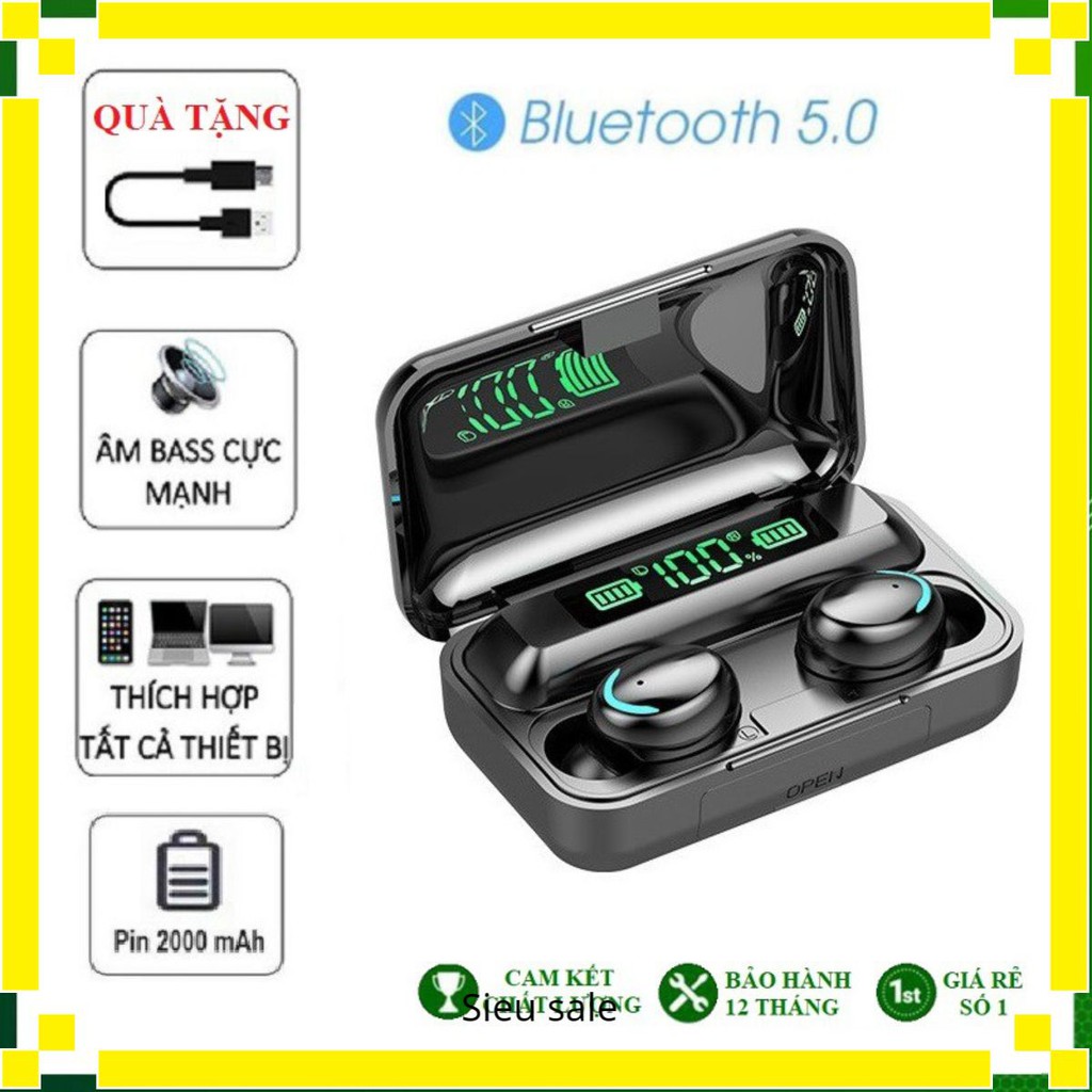 Tai Nghe Bluetooth 5.0 Amoi F9 Pro Không Dây Nút Cảm Ứng Kiêm Sạc Pin Dự Phòng | F9 PRO tien_shop15