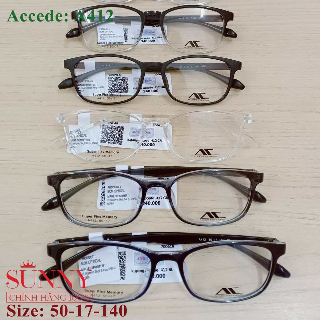 A412 phần 2 - gọng kính Accede chính hãng bảo hành toàn quốc