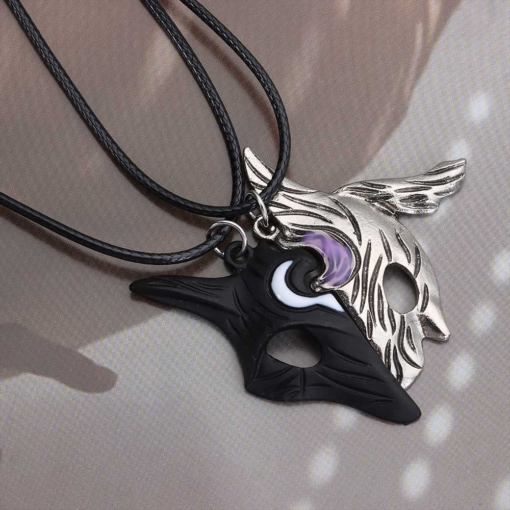 Set 2 vòng cổ mảnh ghép mặt hình Kindred Hunter phong cách cổ điển cho cặp đôi
