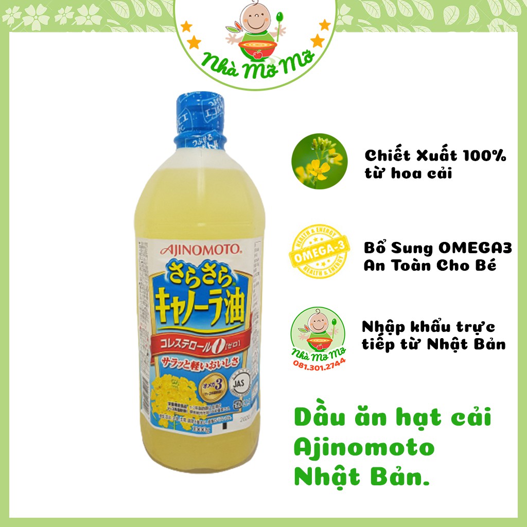 Dầu Ăn Hạt Cải Ajinomoto Bổ Sung Omega 3&amp;6 Nhật - Nhà Mỡ Mỡ