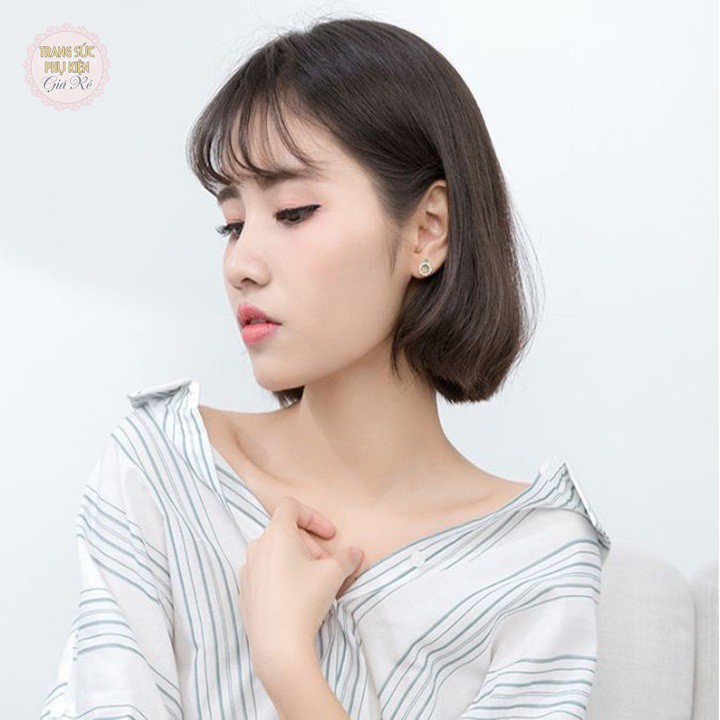 Bông tai nữ thời trang Hàn cực xinh, bạc ý S925 giá rẻ - HT218