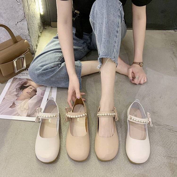Jiashucheng Giày Lười Da Đế Bằng Kiểu Dáng Xinh Xắn Hợp Thời Trang