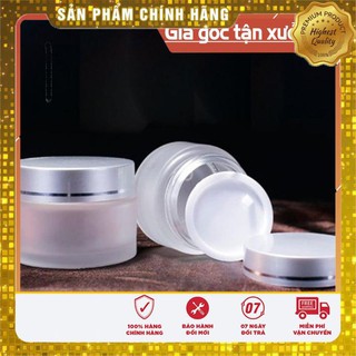 Hủ Chiết Kem Thủy Tinh Mờ Nắp Bạc 50g - hủ đựng mỹ phẩm