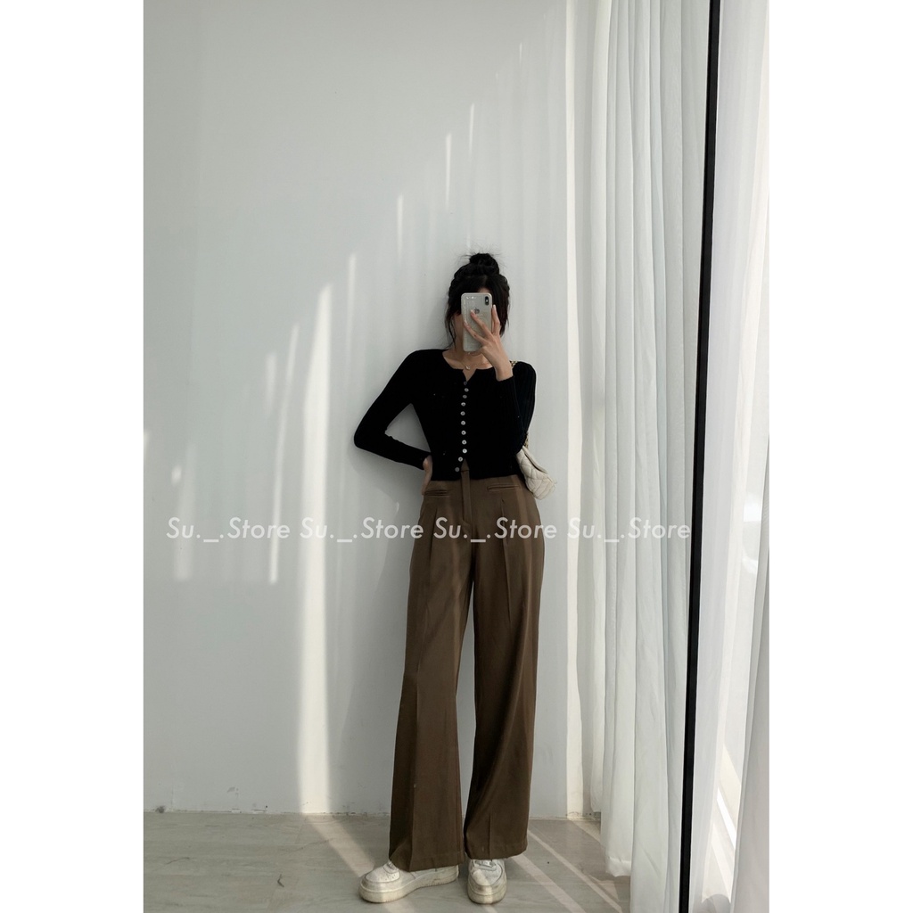 Quần culottes vải cúc lệch 2 túi trước giả Q439 SUSTORE