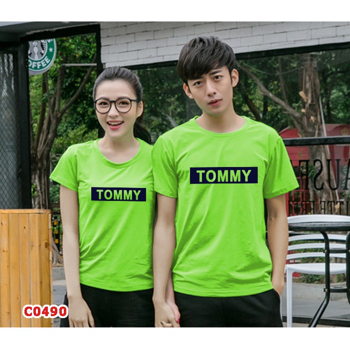 Áo thun cặp tomy xanh chuối