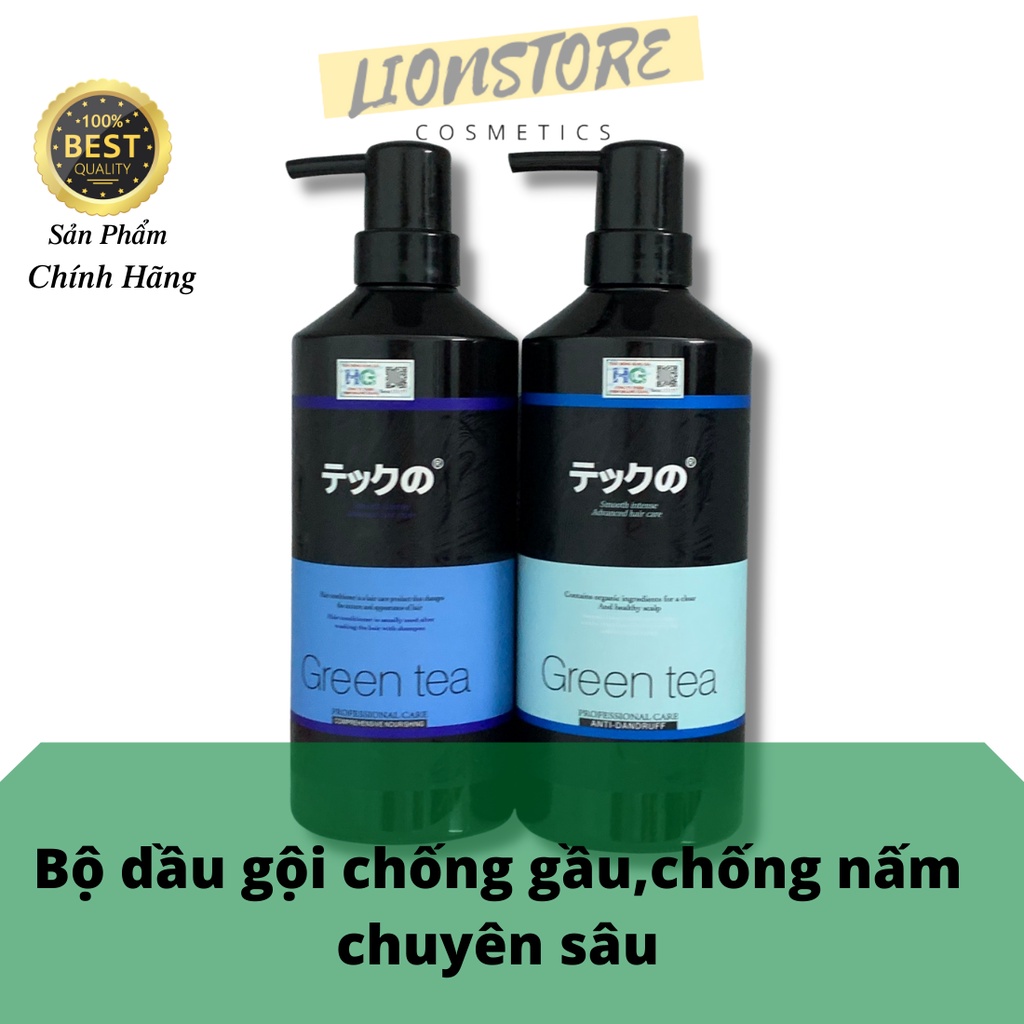 Cặp dầu gội trà xanh Meiki 780ml chống nhờn dưỡng sâu chống gàu chính hãng