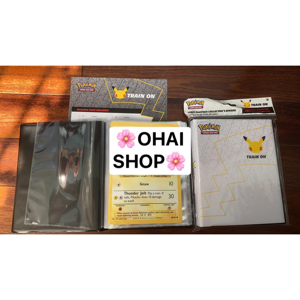 Tập Sưu Tầm Thẻ Bài Oversized Pokemon Kỉ Niệm 25 Năm First Partner Collection Binder Kèm Pikachu Jumbo Card