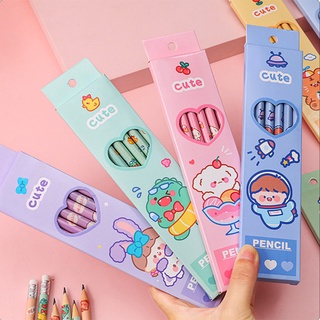 Set 6 Bút Chì Họa Tiết Hoạt Hình Xinh Xắn Cho Học Sinh
