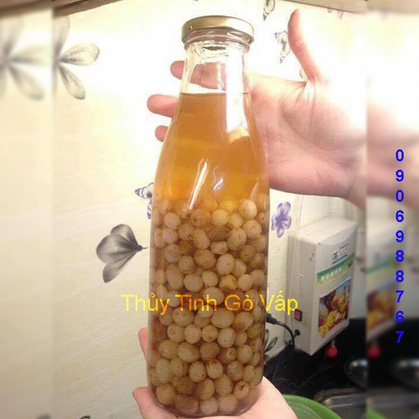 Chai thủy tinh nắp thiếc 1000ml, đựng sữa, sinh tố, nước ép trái cây. | BigBuy360 - bigbuy360.vn