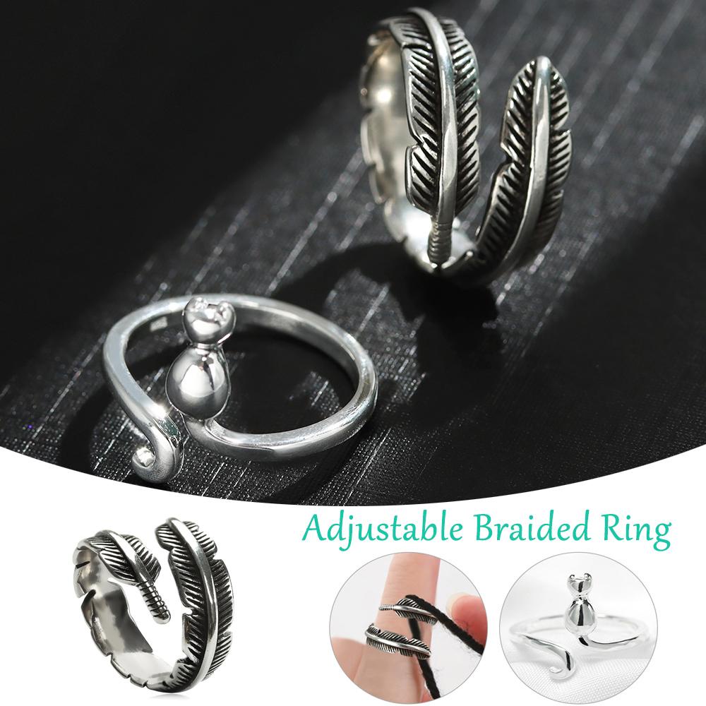 ORIENTLII Nhẫn Kim Loại Hỗ Trợ Đan Len