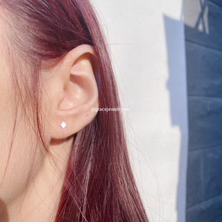 Khuyên tai bạc Grace - Thoi nụ Lozenge Stud (chiếc)