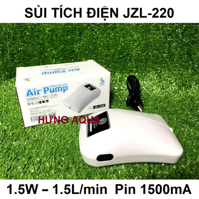 Máy sủi oxy bể cá tích điện JZL- 220, JZL-240 thế hệ mới đề phòng cúp điện chọn combo kèm phụ kiện