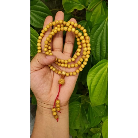 [ FREESHIP 50K ] Vòng dâu tằm chuỗi 108 hạt gỗ loại  6ly mix hoa sen cho người lớn đeo siêu xinh