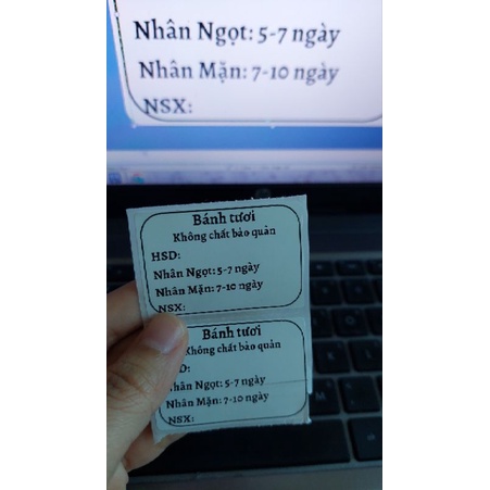 100 Tem dán thông tin sản phẩm theo yêu cầu, kích thước 6,5x3,5cm nhận từ 3 combo