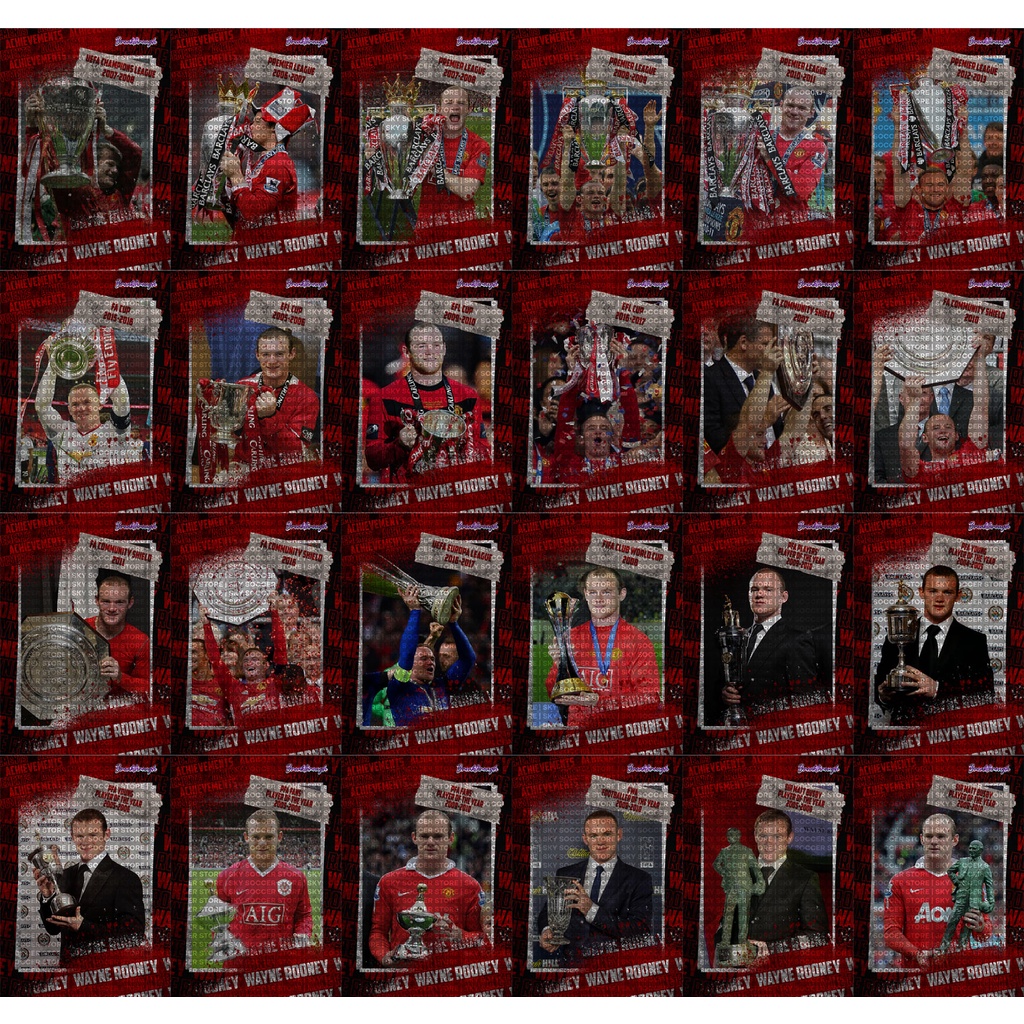 Bộ Thẻ Cầu Thủ Bóng Đá SKY Card Wayne Rooney | Sự nghiệp danh hiệu khoảnh khắc của Rooney Manchester United Quỷ đỏ Shrek