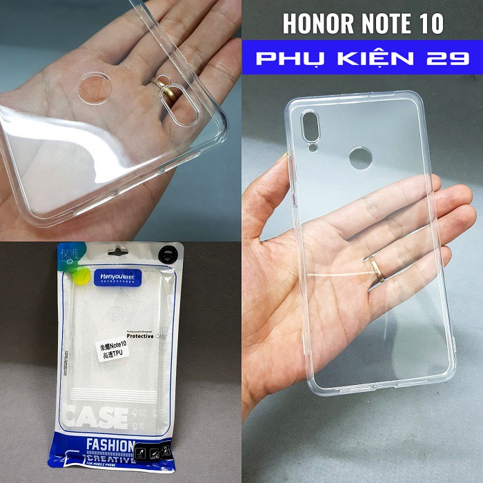 [Huawei Honor Note 10] Ốp lưng silicon dẻo trong/ đen cao cấp Henyou