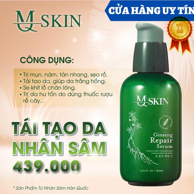 Serum tái tạo da nhân sâm MQskin ♥️Chính hãng♥️ Trị dứt điểm các vấn đề về da