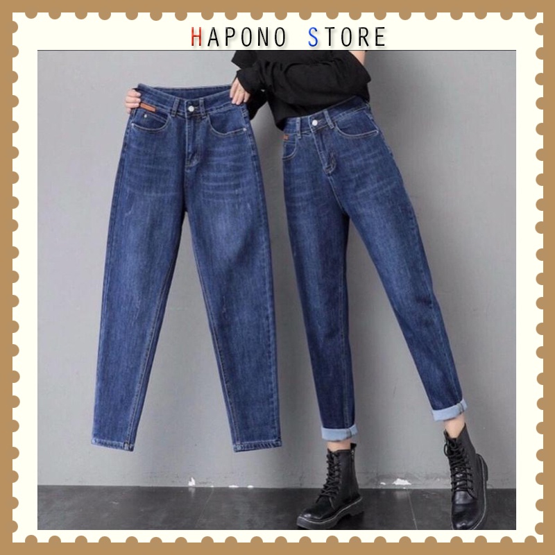 Quần jean bò baggy nữ jeans nữ chất đẹp vải dày hàng Quảng Châu phong cách Hàn Quốc style hot năm 2022-HAPONO-J048