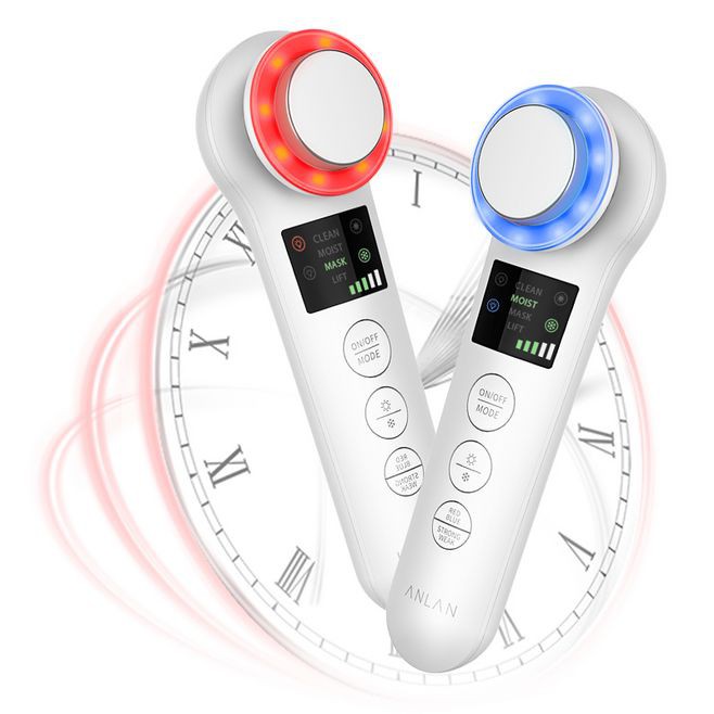 [Mã FMCG100K - 10% đơn 500K] ANLAN Ultrasonic Skin Beauty Massage Machine Red Blue Light Therapy Cold Hot Compress | BigBuy360 - bigbuy360.vn