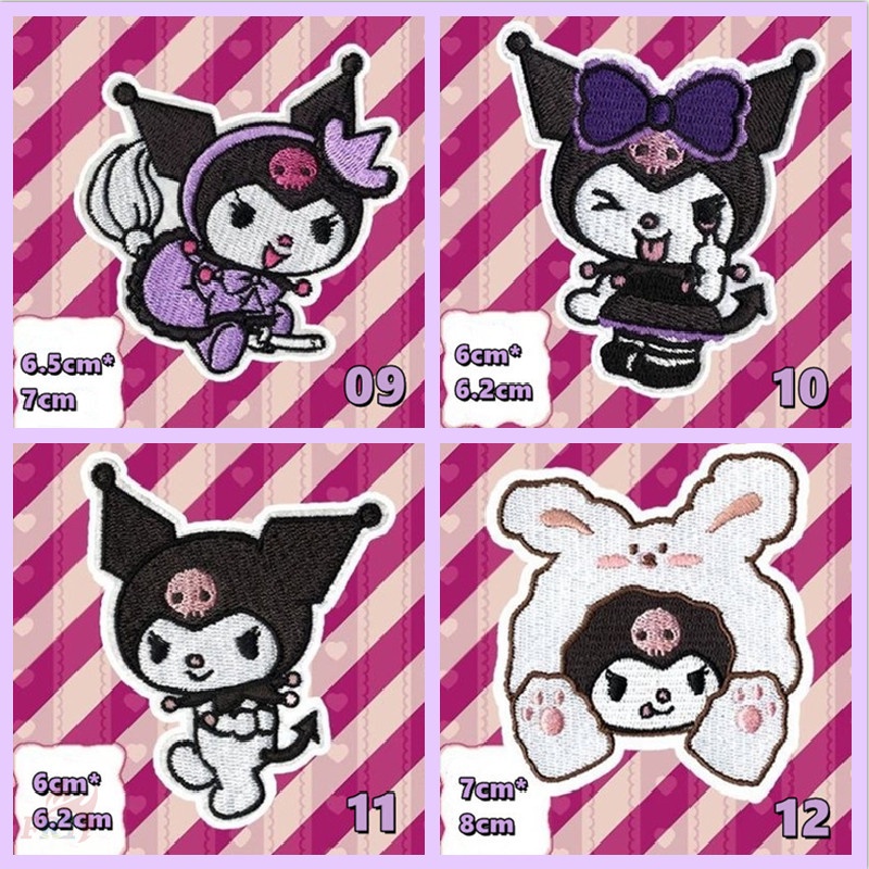 ✿ Miếng Dán Tự Dính Hình Nhân Vật Hoạt Hình Cinnamoroll / Kuromi / Pom Pom Purin ✿ 1 Huy Hiệu Thêu Hình Ngộ Nghĩnh