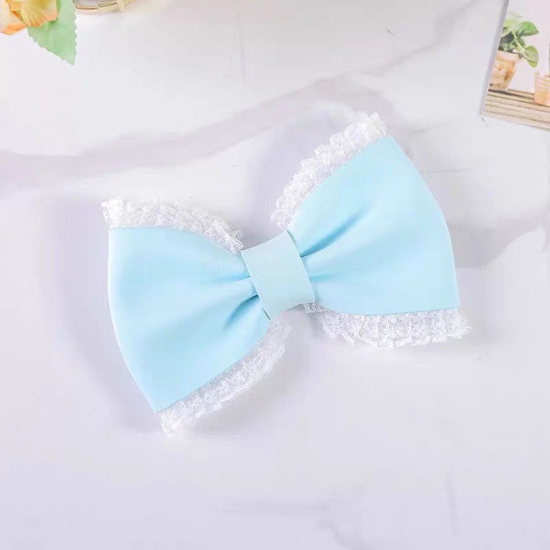 Nơ viền ren trắng