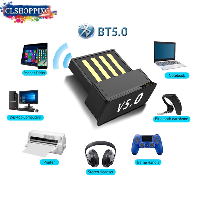 Đầu USB Thu Phát Tín Hiệu Bluetooth 5.0 Không Dây Cho Điện Thoại / Máy Tính Bảng / PC